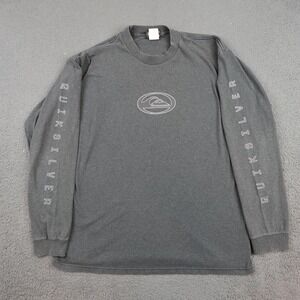 Vintage Quiksilver Shirt Mens XL Gray Long Sleeve Graphic Surf Tee Grunge Faded